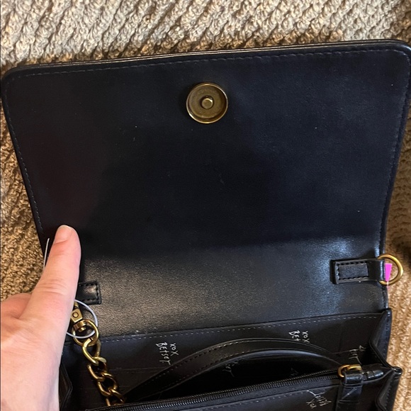 Betsey Johnson Black Clutch with Gold Charms - Picture 2 of 9